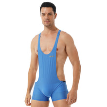 Load image into Gallery viewer, Mens One-piece Wrestling Singlet Bodysuit Fitness Workout Gym Sportswear Stretchy Scoop Neck Sleeveless Skinny Jumpsuits Leotard