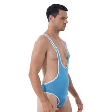 Load image into Gallery viewer, Mens Slim Fitted Bodycon Bodysuit Stretchy Deep U-Neck Sleeveless Skinny Jumpsuits Leotard Gym Sport Fitness Wrestling Singlet