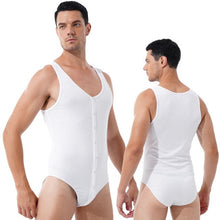Load image into Gallery viewer, Mens Solid Color Jumpsuits Round Neck Sleeveless Bodysuit Leotard Press Button Closure Skinny Bodycon Gym Fitness Sportswear