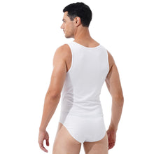 Load image into Gallery viewer, Mens Solid Color Jumpsuits Round Neck Sleeveless Bodysuit Leotard Press Button Closure Skinny Bodycon Gym Fitness Sportswear