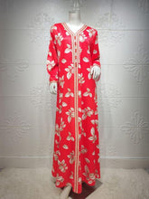 Load image into Gallery viewer, Middle East Abaya Ladies Print Robe Muslim Moroccan  Fashion Elegant  Evening Dress Ramadan Prayer Robe Without Headscarf