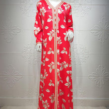 Load image into Gallery viewer, Middle East Abaya Ladies Print Robe Muslim Moroccan  Fashion Elegant  Evening Dress Ramadan Prayer Robe Without Headscarf