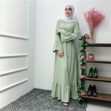 Load image into Gallery viewer, Middle East Islam Dubai Muslim Ladies Beaded Dress With Lace-up British Style Pendulum Type Temperament Dress Fashion Robe