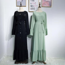 Load image into Gallery viewer, Middle East Islam Dubai Muslim Ladies Beaded Dress With Lace-up British Style Pendulum Type Temperament Dress Fashion Robe