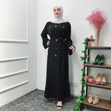 Load image into Gallery viewer, Middle East Islam Dubai Muslim Ladies Beaded Dress With Lace-up British Style Pendulum Type Temperament Dress Fashion Robe