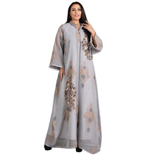 Load image into Gallery viewer, Middle East Plus Size Women's Muslim Evening Dress, Sequin Embroidered Net Yarn Ladies Dress Moroccan  Party Evening Dress