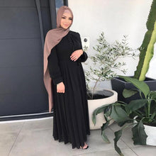 Load image into Gallery viewer, Middle Eastern Muslim Clothes Women's Wear National Wind Chiffon Hui Nationality Solid Color Robe And Ankle Dress Abaya Dubai