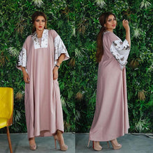 Load image into Gallery viewer, Middle Eastern Muslim Women's Two-color Sequined Dress Eid Mubarak National Costume Dubai Abaya Islamic Women's Clothing