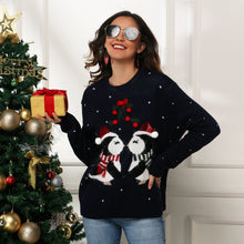 Load image into Gallery viewer, NEW Cute Penguin Pattern Sweaters For Women Fashion  Christmas Sweater Fringed Ball Furry Sweater Sueters De Mujer Moda