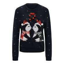 Load image into Gallery viewer, NEW Cute Penguin Pattern Sweaters For Women Fashion  Christmas Sweater Fringed Ball Furry Sweater Sueters De Mujer Moda