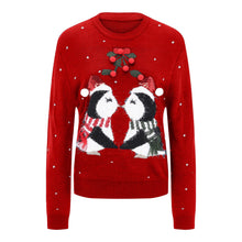 Load image into Gallery viewer, NEW Cute Penguin Pattern Sweaters For Women Fashion  Christmas Sweater Fringed Ball Furry Sweater Sueters De Mujer Moda