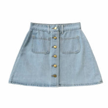 Load image into Gallery viewer, New 2021 Spring Summer TRF Womens ALine Jeans Short Denim Mini Skirt Button Off Double Pockets Harajuku Sexy Y2K Falda Skirts