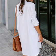 Load image into Gallery viewer, New 2022 Spring 100% Cotton White Long Shirt Women Elegant  Plus Blouses Turn-down Collar Long Sleeve Dress Women's Green Shirts