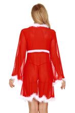 Load image into Gallery viewer, New Christmas Clothing Plus Size Erotic Hot Sexy Lingerie Female Lace Transparent Sexy Pajamas Robe Loose Bathrobe Dress for Sex