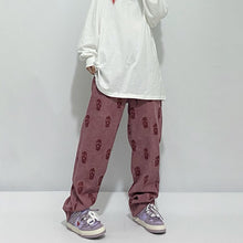 Load image into Gallery viewer, New Fashion Print Corduroy Pants for Women 2022 Elastic Waist Loose Trousers Spring Casual Chic Cool Straight Bottoms