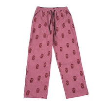 Load image into Gallery viewer, New Fashion Print Corduroy Pants for Women 2022 Elastic Waist Loose Trousers Spring Casual Chic Cool Straight Bottoms