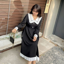 Load image into Gallery viewer, New Sweet Fungus Spliced Plus Size Dress Women 2022 Long Sleeve 3XL 4 XL Dresses Elegant Slim Waist Spring Vestidos Mujer