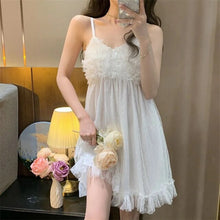 Load image into Gallery viewer, Night Dress Women Sexy Sleepwear Summer With Chest Pad Woman Dresses Little Fairy Suspenders Nightdress French Sweet Home Wear