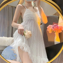 Load image into Gallery viewer, Night Dress Women Sexy Sleepwear Summer With Chest Pad Woman Dresses Little Fairy Suspenders Nightdress French Sweet Home Wear