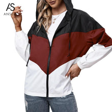 Load image into Gallery viewer, Oversized Jackets Coat Women 2021 Autumn Chic Hooded Coat Patchwork Lightweight Waterproof Raincoat Outdoor Windbreaker Female