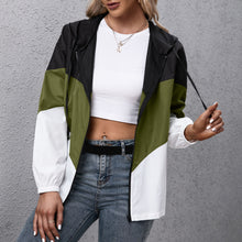 Load image into Gallery viewer, Oversized Jackets Coat Women 2021 Autumn Chic Hooded Coat Patchwork Lightweight Waterproof Raincoat Outdoor Windbreaker Female