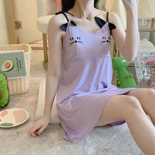 Load image into Gallery viewer, Pajamas For Women With Chest Pad Suspender Sexy Cute Women'S Plus Size Dresses Summer Casual Satin Home Dress Pant Suits