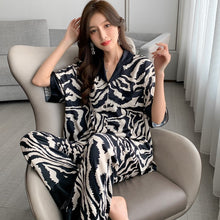 Load image into Gallery viewer, Pajamas for Women Plus Size Lingere Sexy Pajamas Sleep Tops Silk Sleepwear Set Pajama Set Sexy Pjs Two Piece Set Summer