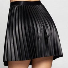 Load image into Gallery viewer, Pleated Faux Leather High-waiste Women's Mini Skirt Sexy Black Female Short Skirt 2021 New Spring Summer Fashion Ladies Bottoms
