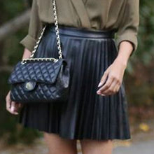 Load image into Gallery viewer, Pleated Faux Leather High-waiste Women's Mini Skirt Sexy Black Female Short Skirt 2021 New Spring Summer Fashion Ladies Bottoms