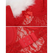 Load image into Gallery viewer, Plus Size Women Christmas Lingerie Dress Sling Underwear Sexy Tulle Lace Underwear Nightgown Sleepwear S-XXL