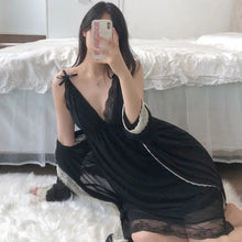 Load image into Gallery viewer, Plus Size Women Pajamas Can Be Worn Outside The Home Clothes Sexy Lingerie Lace Suspender Skirt Womens 2 Piece Sets Summer