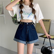Load image into Gallery viewer, Retro Denim Sexy Casual Shorts High Waist Short Feminino Plus Size Korean Fashion Jeans Wide Leg Women's Clothing Denim Shorts
