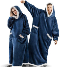 Load image into Gallery viewer, 2022 Super Long Flannel Blanket with Sleeves Winter Hoodies Sweatshirt Women Men Pullover Fleece Giant TV Blanket Oversized New