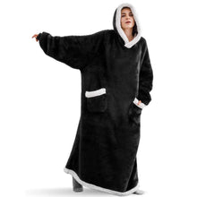 Load image into Gallery viewer, 2022 Super Long Flannel Blanket with Sleeves Winter Hoodies Sweatshirt Women Men Pullover Fleece Giant TV Blanket Oversized New