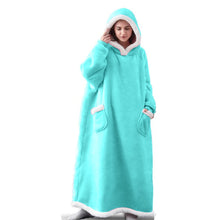 Load image into Gallery viewer, 2022 Super Long Flannel Blanket with Sleeves Winter Hoodies Sweatshirt Women Men Pullover Fleece Giant TV Blanket Oversized New
