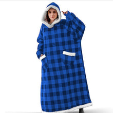 Load image into Gallery viewer, 2022 Super Long Flannel Blanket with Sleeves Winter Hoodies Sweatshirt Women Men Pullover Fleece Giant TV Blanket Oversized New