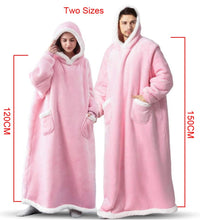 Load image into Gallery viewer, 2022 Super Long Flannel Blanket with Sleeves Winter Hoodies Sweatshirt Women Men Pullover Fleece Giant TV Blanket Oversized New
