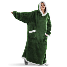 Load image into Gallery viewer, 2022 Super Long Flannel Blanket with Sleeves Winter Hoodies Sweatshirt Women Men Pullover Fleece Giant TV Blanket Oversized New