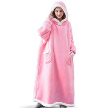 Load image into Gallery viewer, 2022 Super Long Flannel Blanket with Sleeves Winter Hoodies Sweatshirt Women Men Pullover Fleece Giant TV Blanket Oversized New