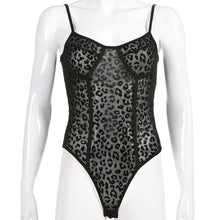 Load image into Gallery viewer, Sexy Black Lace Mesh Bodysuits Sleeveless Backless Sling Perspective Shoulder Strap Womens Jumpsuit Body 2020 New