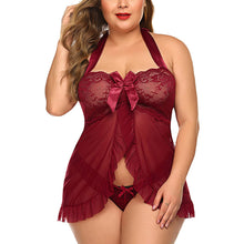 Load image into Gallery viewer, Sexy Lingerie for Women Lace Babydoll Dress Bridal Lingerie Maternity Negligee Plus Size Lingerie Bow Ultra Short Pajamas S-5XL
