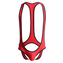 Load image into Gallery viewer, Sexy Mens Undershirts Jumpsuits Wrestling Singlets Leotard Suspender Teddies Underwear Backless Bodysuits Gay Open Butt Briefs