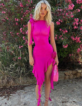 Load image into Gallery viewer, Sexy Ruffles Fairy Dress Women Fashion Mesh See Through Mini Bodycon Dress 2023 Summer Irregular Beach Party Club Outfits