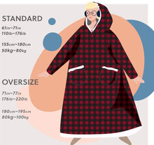 Load image into Gallery viewer, 2022 Super Long Flannel Blanket with Sleeves Winter Hoodies Sweatshirt Women Men Pullover Fleece Giant TV Blanket Oversized New
