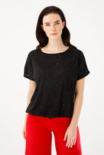 Load image into Gallery viewer, Silvery Gathered Waist Short Bat Sleeve Slash Neck Black Color Summer Combed Cotton Blouse 2021 New Elegant Fashion Women Tops