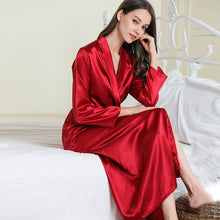Load image into Gallery viewer, Sleepwear Bridesmaid Robes Silk Robes for Women Pajama Sets Satin Kimono Robe Women's Pajamas Bathrobe Sexy Nightwear Nightgown