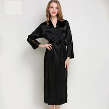 Load image into Gallery viewer, Sleepwear Satin Kimono Robe Silk Robes for Women Pajama Sets Lace Bridesmaid Robes Bathrobe Women's Pajamas Sexy Nightwear