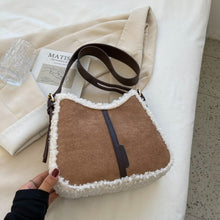 Load image into Gallery viewer, Small Quilted PU Leather Crossbody Bags with Short Faux Fur for Women 2021 Winter Brand Designer Ladies Shoulder Handbag Purses