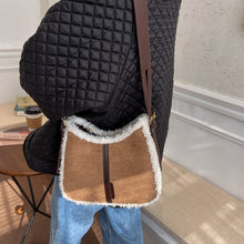 Load image into Gallery viewer, Small Quilted PU Leather Crossbody Bags with Short Faux Fur for Women 2021 Winter Brand Designer Ladies Shoulder Handbag Purses