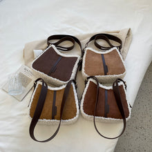 Load image into Gallery viewer, Small Quilted PU Leather Crossbody Bags with Short Faux Fur for Women 2021 Winter Brand Designer Ladies Shoulder Handbag Purses